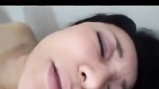 A mature Japanese man plays with his cock using his fingers