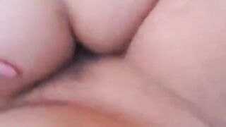 First person creampie with a hot brunette, full of action and passion