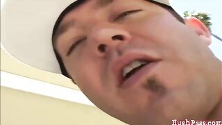 A man fucked his wife’s cunt in front of a camera for money