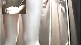 Hidden camera in underwear shop locker room, secret sex on the racks