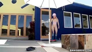 A blonde girl sucks a dick of her new friend in POV style