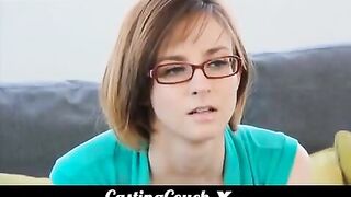 Porn casting with perky teen Ava Taylor swallowing cum