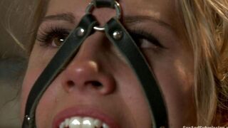 A woman is tied up and she experiences intense pleasure and pain