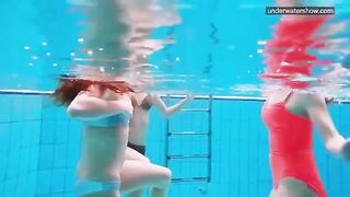 Bikini girls photographed by a hidden camera in the pool
