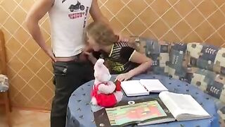 A schoolgirl allowed her classmate to fuck her