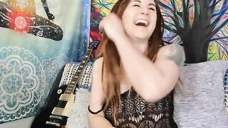 A funny hairy chick gets naked and comes on cam