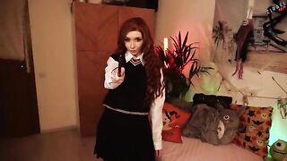Hermione Granger gets fucked after lesson by a sly guy in this hot parody