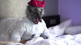 Petite girl in Red Riding Hood costume gets fucked by a bad wolf
