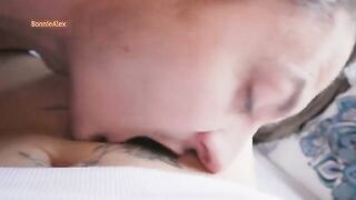 The couple is having a passionate sex session at home, trying to reach the maximum pleasure for both