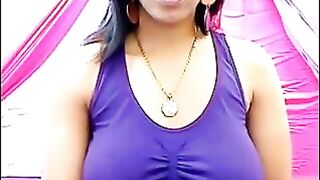 Nipples stand out through a white T-shirt when excited