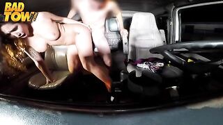 The camera is hidden in the car and records a hot sex scene