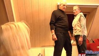 Bearded gray-haired guy enjoys sex with a teen