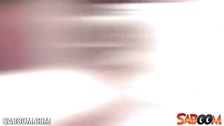 Girl passionately fucks herself with a big dildo in stockings, showcasing her bold style
