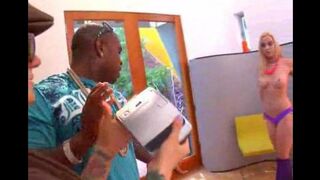 Babe Malibu checks the quality of the semen samples