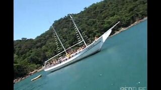 Sexual beauties are ready to have sex on a yacht