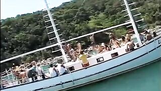 Sexual beauties are ready to have sex on a yacht