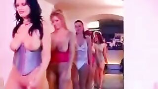 Gangbang with a woman who has big and beautiful natural tits
