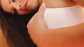 Girl masturbates her big porn vagina with a large dildo