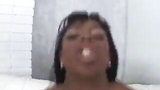 A black woman made a stunning blowjob for her white guy