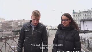The first guy in a car with a Russian beauty who loves sex