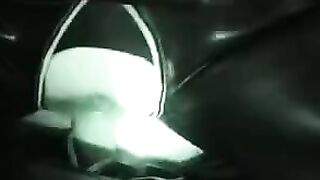 The husband and wife are having fun while wearing latex costumes