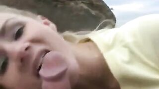 The guy made a dessert for the girl from his sperm