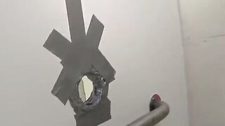 A guy fucked in the holes some bitch from the club in the toilet