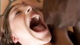 A woman accepts the cum of all her lovers on her face