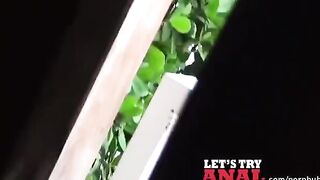 A cute girl with red hair has sex on the bed