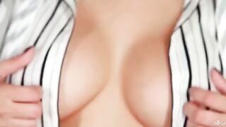 Her breasts are a work of art. Beautiful brunette with big natural tits