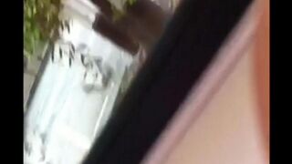 A guy caressed his big cock right on the street