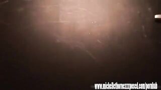 A woman with big tits spies on guys under her skirt