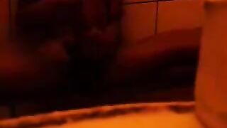 Firstly, the girl washed herself in the shower, then pleasured herself