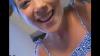 The babysitter with small natural tits was fucked by a dwarf