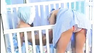 The babysitter with small natural tits was fucked by a dwarf