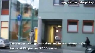 A friend led to a stranger and she started to do blowjob