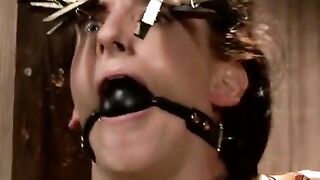The poor girl was tied up and mocked by a master