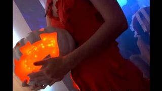 Student party turns into a Halloween group sex orgy