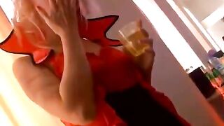 Student party turns into a Halloween group sex orgy
