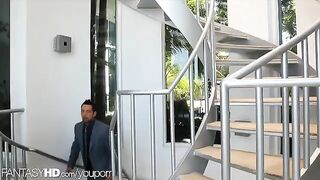 A masseuse has two clients at once at her house in this hot vid