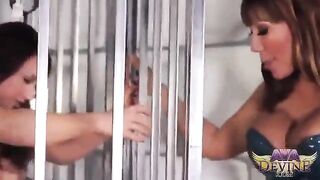A hot lesbo encounter with a strap-on between two mature beauties