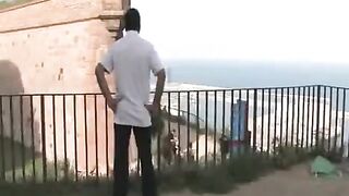A group sex party caught on camera in public