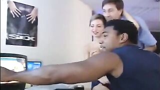 The actress was fucked by listening to the speech of two sexy men