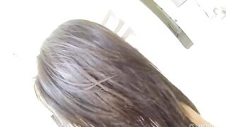 First-person sex with a cute young brunette with natural tits
