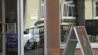 Girl walks on the street without panties, it is dangerous