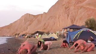 A sexy volleyball game with completely naked players