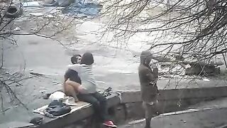 The guy shot first sex on the city streets with a girl
