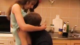 Father, drunk and horny, fucks his daughter in a steamy Russian scene