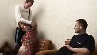 The drunken mother fucked by her son and friend