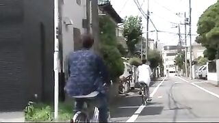A Japanese girl is being fucked by her boyfriend in this porn video